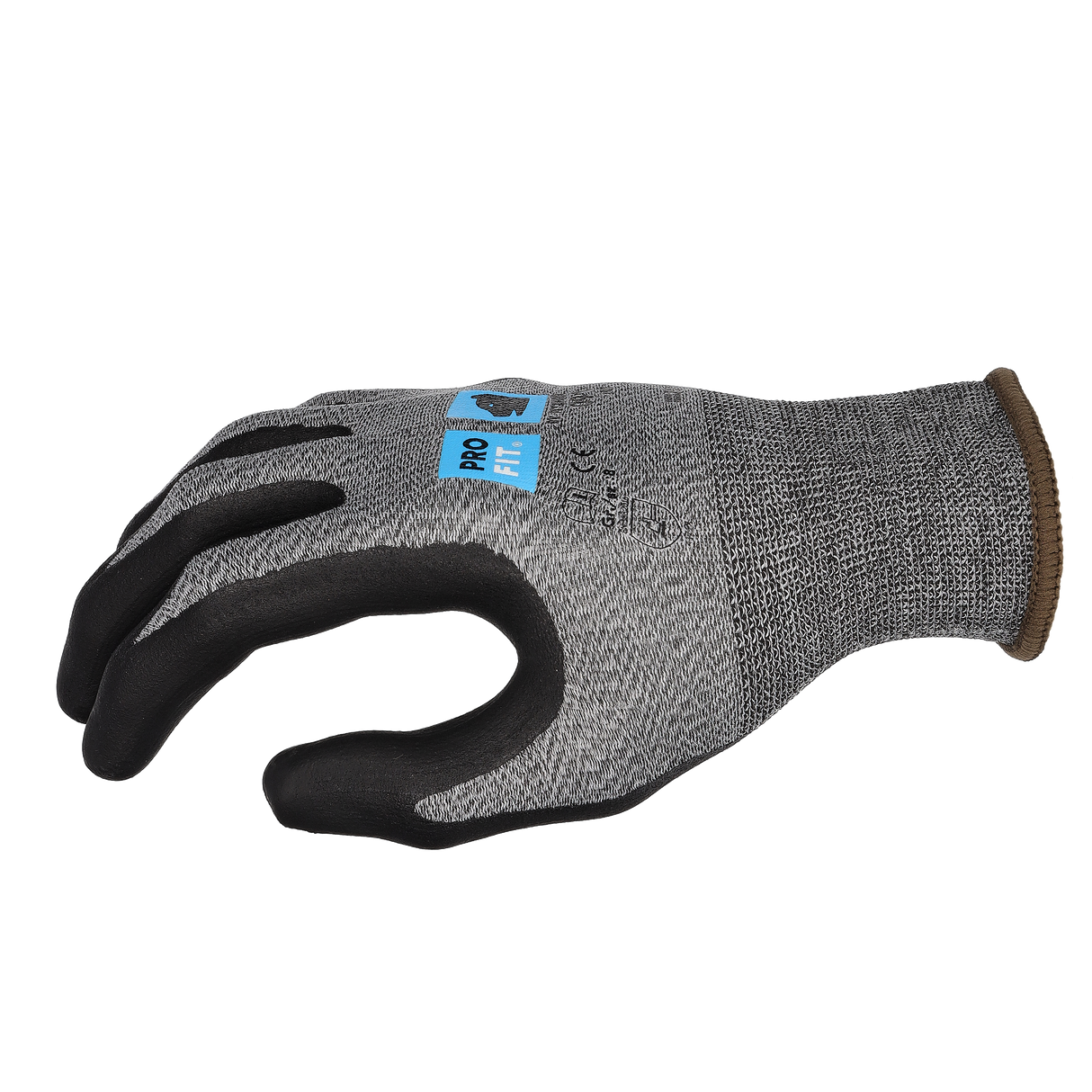 PRO FIT® Nitril Handschuhe, "Hit", Nitrilschaum, grau/schwarz