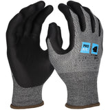 PRO FIT® Nitril Handschuhe, "Hit", Nitrilschaum, grau/schwarz