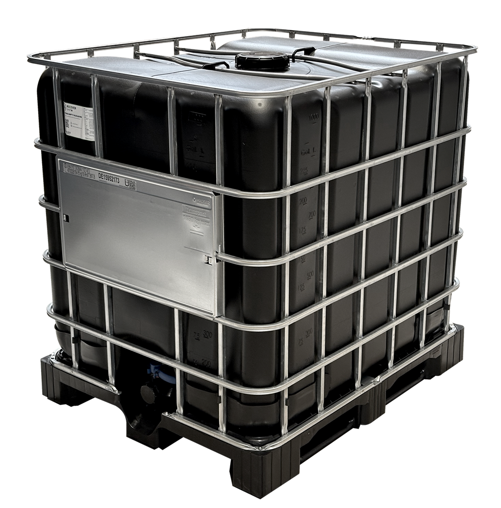 1000 L IBC Container, NEU, Kunststoff-Palette, 150/50, schwarz, MAUSER, UV-Schutz, UN