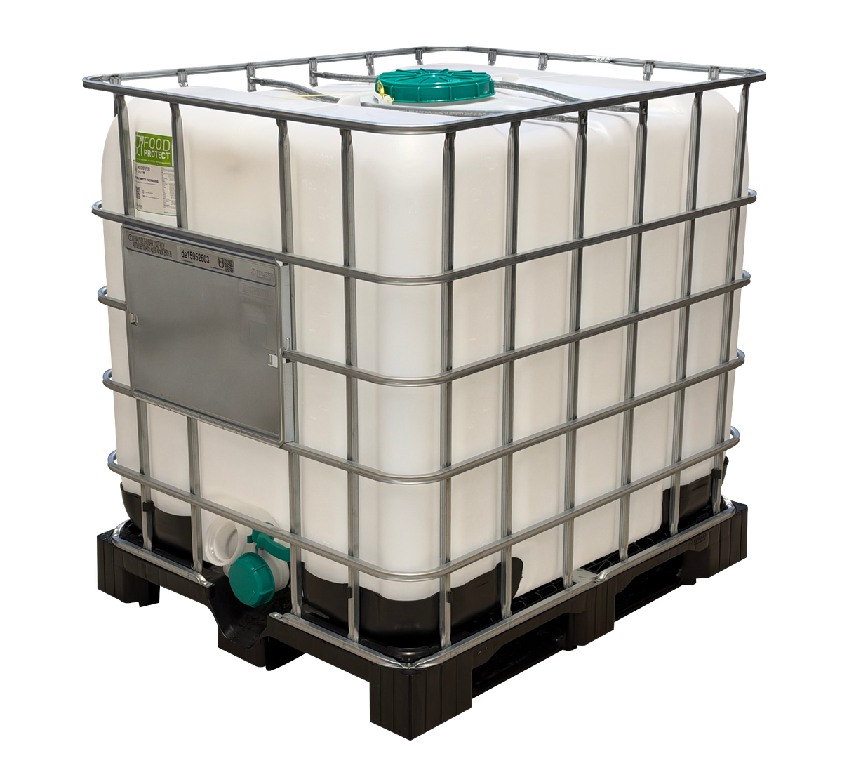 1000 L IBC Container, NEU, Kunststoff-Palette, 225/80, FDA, MAUSER, UN
