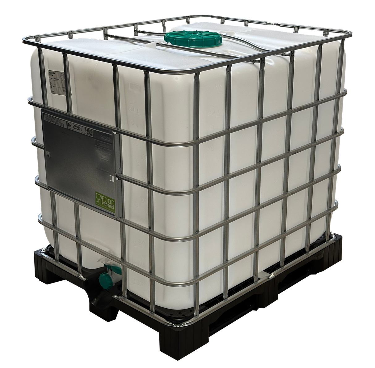 1000 L IBC Container, NEU, Kunststoff-Palette, 225/50, FDA, MAUSER, UN