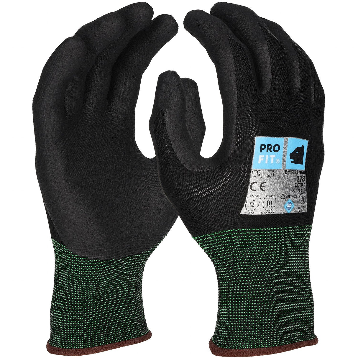 Nitril Handschuhe "Extra", Nitrilschaum, schwarz/schwarz
