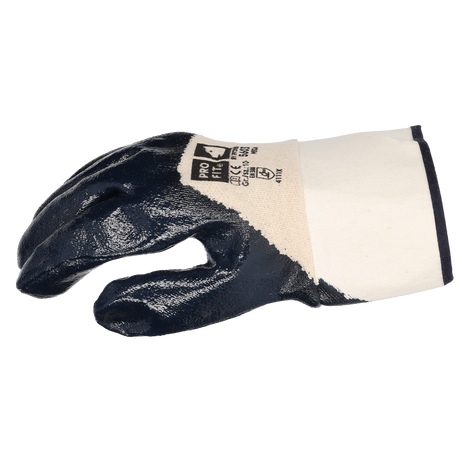 Pro-Fit® Nitril Handschuhe, "Mega", blau, 3/4 getaucht, Stulpe