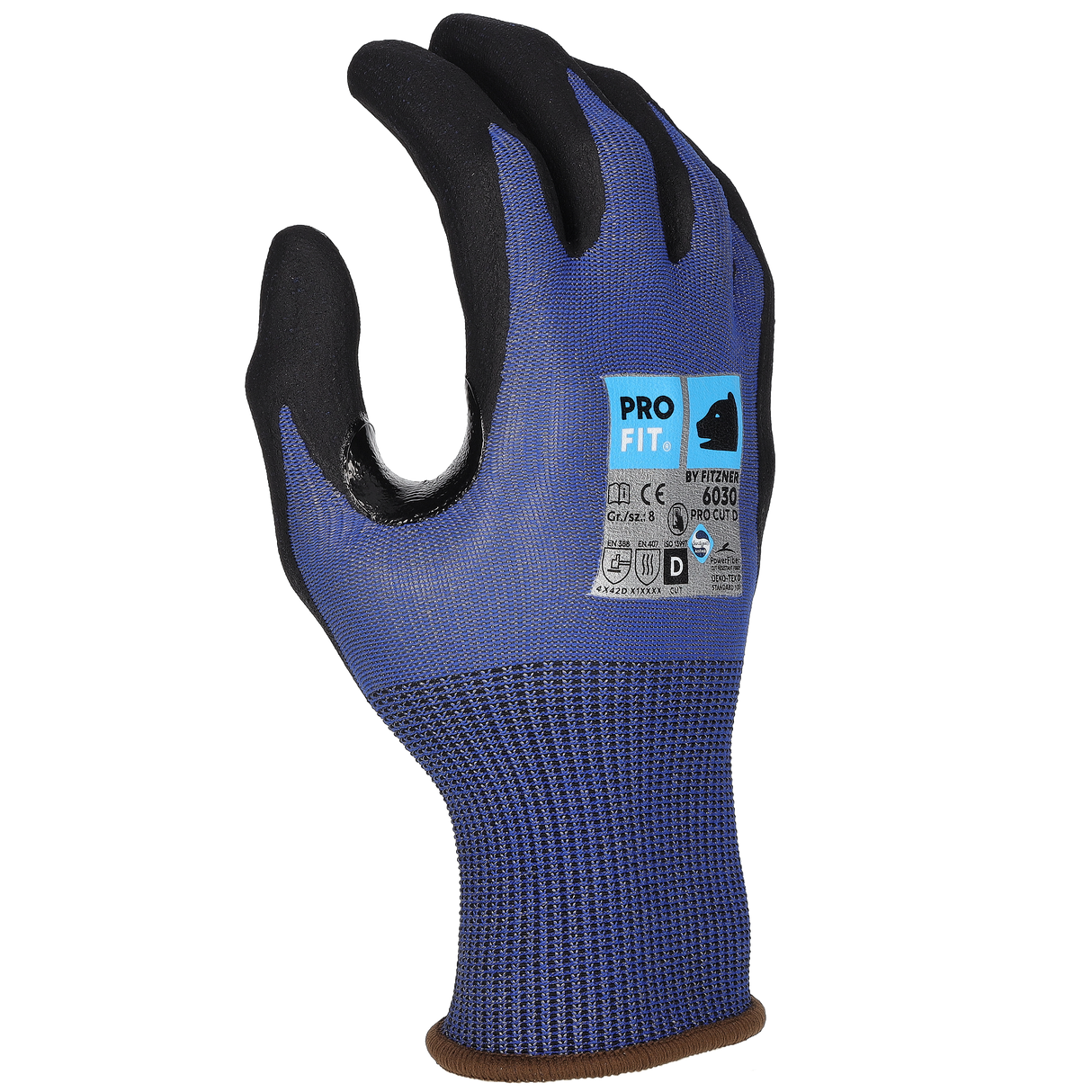 Pro-Fit® Nitril Schnittschutzhandschuh  "Pro Cut D", blau/schwarz