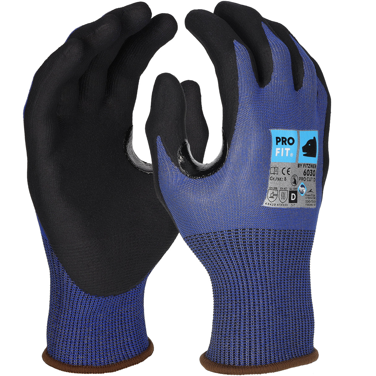 Pro-Fit® Nitril Schnittschutzhandschuh  "Pro Cut D", blau/schwarz