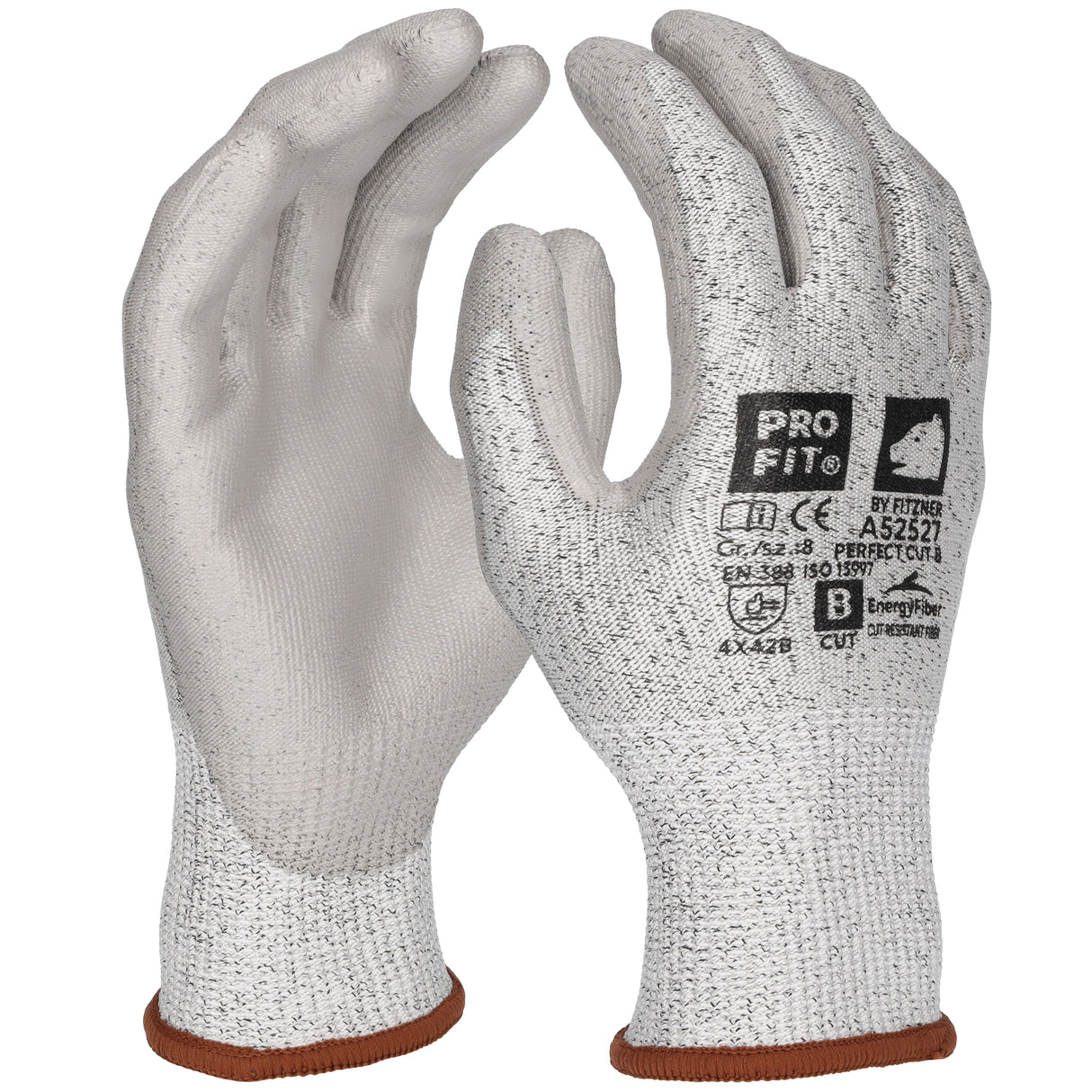 Pro-Fit® PU Schnittschutzhandschuh "Perfect Cut B", grau
