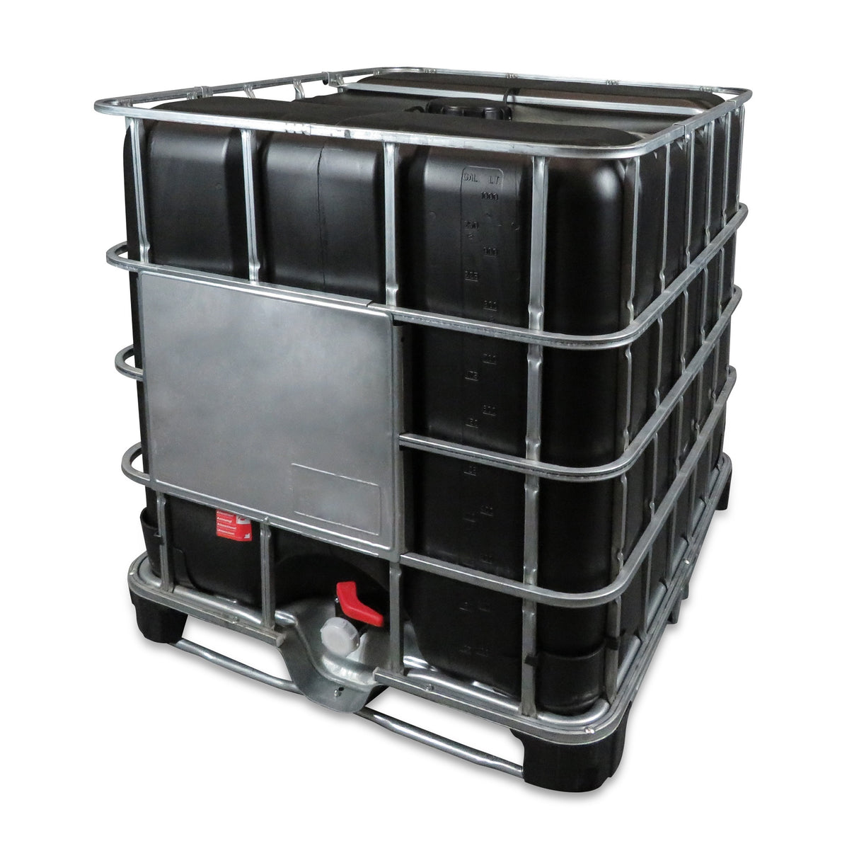 1000 L IBC Container, Hybrid-Palette, 225/50, neue Blase (rebottled), schwarz, UF, ohne UN