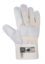 Pro-Fit® Rindvoll-/Rindspalt Leder Arbeitshandschuh, "Krabbe", natur