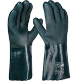 Pro-Fit® PVC Chemikalienschutzhandschuhe "Pirat", grün, 35 cm, geraut